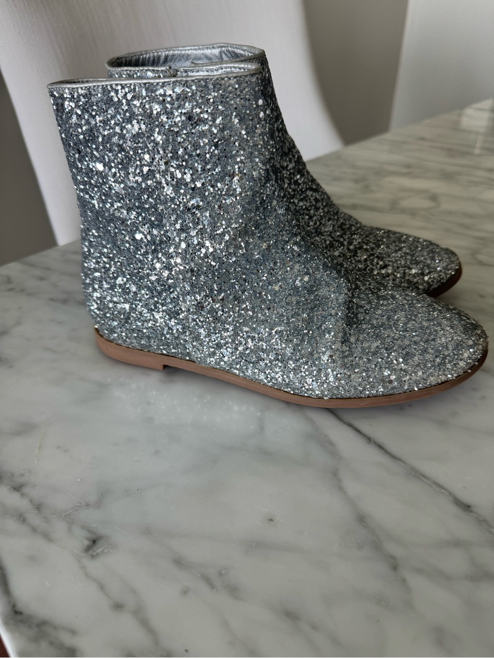 Glitter Girls Ankle Boots - Silver Sparkle J Crew Crewcuts
